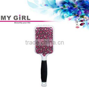 m MY GIRL Top Quality Magic Hair Brush Zebra Type Bling Crystal Resin Hair Brush Beautiful Star Hair Straightener Comb photo-4