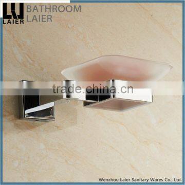 17639 Wenzhou Bathroom Accessories Zinc Alloy Walll Mounted Modern Design Glass Bathroom Soap Dish photo-2