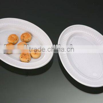 Hot selling white plastic oval dinner plate