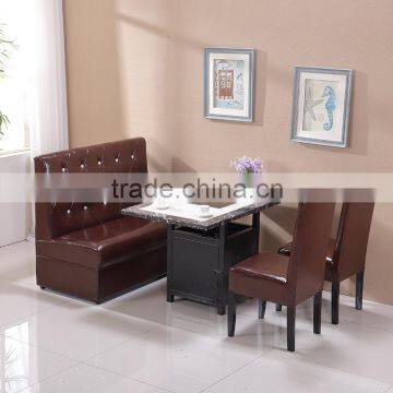 Custom Made Leather Booth Button Tufted Restaurant Furniture for Sale