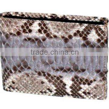 Custom Genuine Python Snake Skin Black and White Leather Wallet for Men