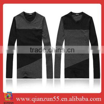 Cotton Transfer Spring Long Sleeve Cool Men Slim Fit Black T-shirt