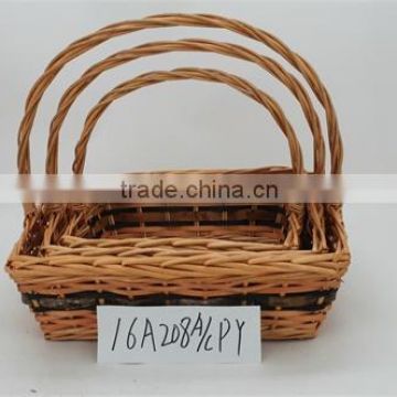 woodchip flower baskets; wicker frut basket