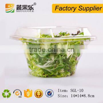 PET Transparent Plastic Vegetable Salad Clamshell Container photo-3