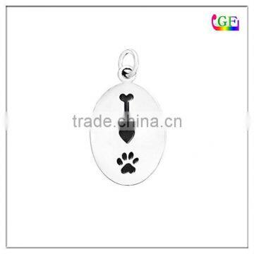 Zinc alloy hand stamp oval logo pendant