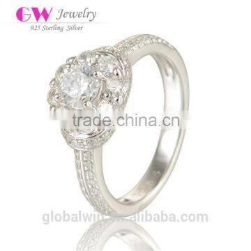 925 Silver Fashionable Women Clear Cz Diamond Engagement Ring