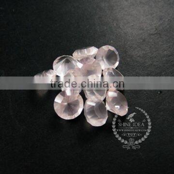 14-14.5mm round faceted cut natural pink rose quartz semi precious loose stone gemstone DIY ring earrings cabochon 4110106