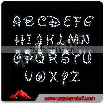 Wholesale alphabet rhinestone transfer motives for garments