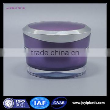 beautiful 15g 30g 50g cone round purple acrylic cosmetic container jars, plastic cosmetic container packaging bottle cream jars