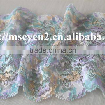 Beautiful Colorful African Lace Trimming Elastic Tulle Fabric 100% Nylon Lace photo-4