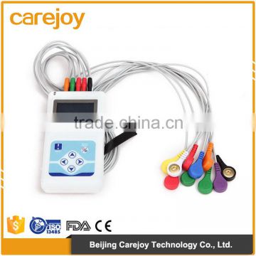 CE ISO 12 channel 12 Lead Color LCD display mini holter ECG with 24 Hours recorder