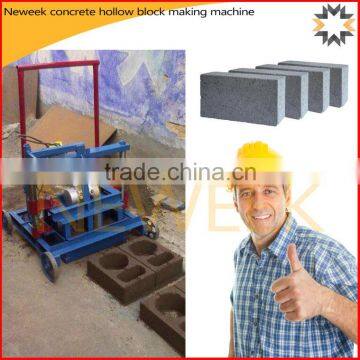 Neweek environmental non-fired small manual concrete hollow block making machine