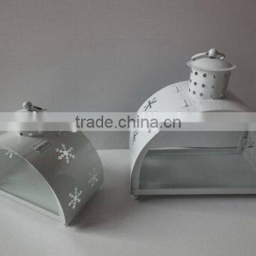 metal candle lantern ,snow flake design lantern