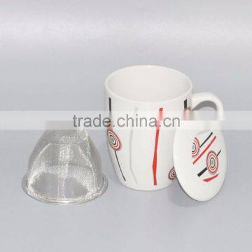Porcelain Coffee and Tea Mug With Filter and Lid photo-5