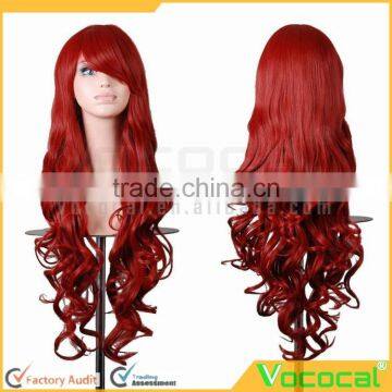 80 cm Long Fashion Synthetic Colorful Red Purple Brown Black Party Cosplay Hair Wigs photo-3