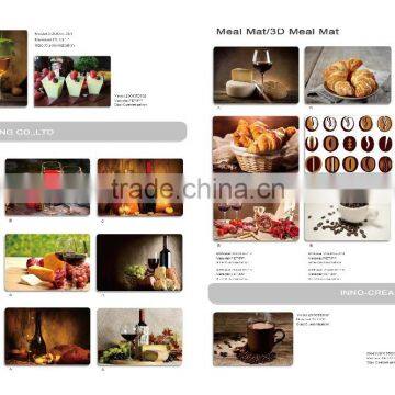 Wine and Fruits 3D Printting PP Washable Placemats