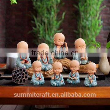 Resin little monk statue shaolin monk figurine