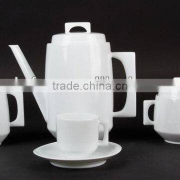 white porcelain tea set for hotel