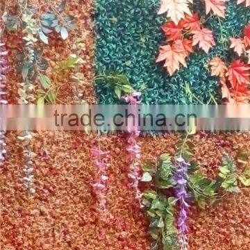 1mx1m New Hotel Decoration Artificial Fire Autum Red With Green Grass Wall EDC1604 03Y07 photo-4