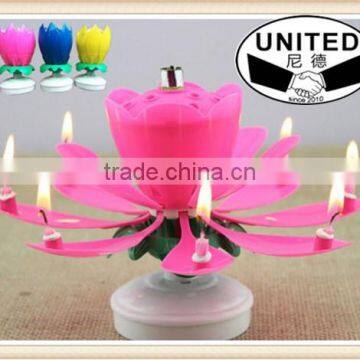 Intelligent+ Multicolors Musical Blossom Lotus Flower Rotatable Birthday Candles