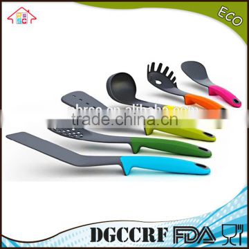 NBRSC High quality set of 6 pieces colorful nylon kitchen utensils set Ladle Slotted Strainer Spatula Spoon solid