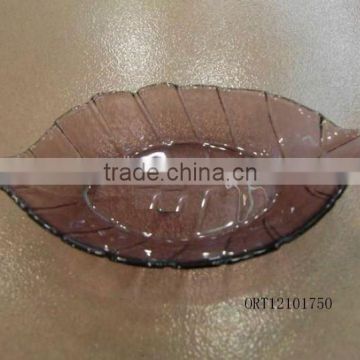 hot melt glass plate leaf shape