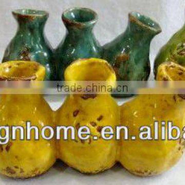 BOTTLE SHAPE CERAMIC PLANTER X 3