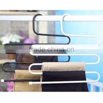 High quality 5 Tiers s-shaped Multi Trousers Towels Hangers Wardrobe Metal Racks