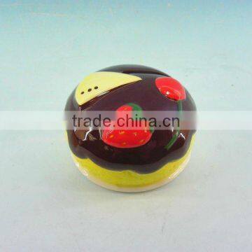 Round cake ceramic money box