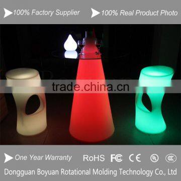 2015 high tall with glass New design glowing furniture high led bar table