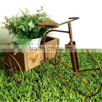 Mini wooden cart for flowers and plants