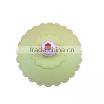 Food Grade Silicone Rubber Anti-dust Airtight Seal Silicone Drink Cup Lids With Cake Shape photo-5