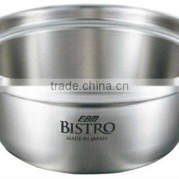 Ryori Nabe EBM Made in Japan Bistro 3-ply light weight induction cooking pots stainless stock pot for Induction heating