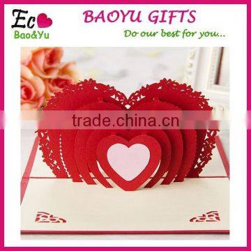 High Quality Paper Material Happy Wedding Day Card, Greeting Card,Valentine Day Card 3D Paper Handmade Folding Greeting Cards