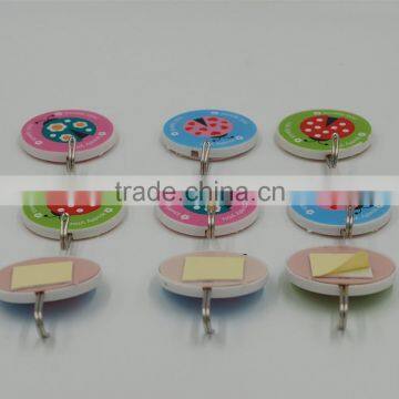 9pcs Kids Cartoon Colorful Children Room Self Adhesive Hanging Plastic Hooks