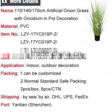 110 / 140 / 170cm Artificial Grass Potted Onion Grass With Orchid Flowers for Indoor Decoration Pots Plant photo-6