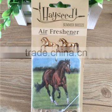 2015 cheapest CUSTOMIZED horse offset printing paper air fresher /freshener/freshner