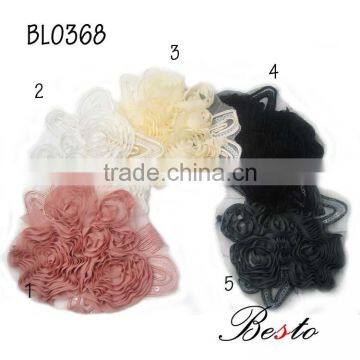 NEW Colorful Sew on Handmade Fabric Flower Trim Baby Flower Applique photo-6