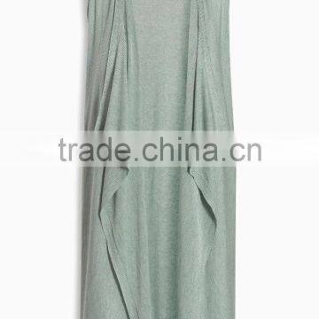 2016 Smart Sleeveless Sparkle-Yarn Cardigan With Waterfall Front HSC8007 photo-5