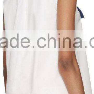 2016 Fashion Sleeveless White and Navy Sailor Blouse HST8010 photo-4