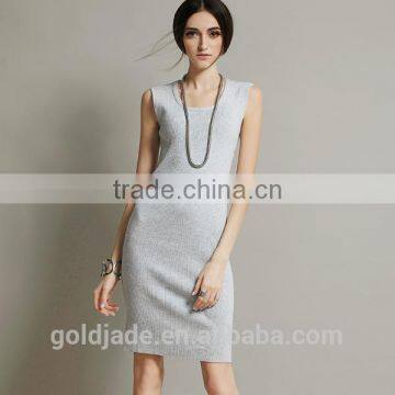 Hot Sale Knitting Fancy Dress for Women Ladies Sleeveless Casual Dress Spring Summer 2016 photo-3