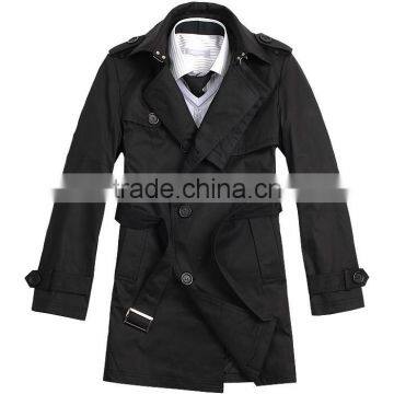 Man Slim Fit Long Style Wool Blend Jacket 2015 photo-4