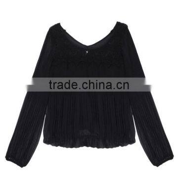 Ladies' Fashion Polyester Long Sleeves Direct Manufacturer High Quality Sari Blouse Design photo-3