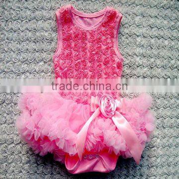 2017 New Design Boutique Baby Clothing Flower Girl Dress Comfortable Cotton Rose Dress Fashion Girl Party Wear Dress photo-5