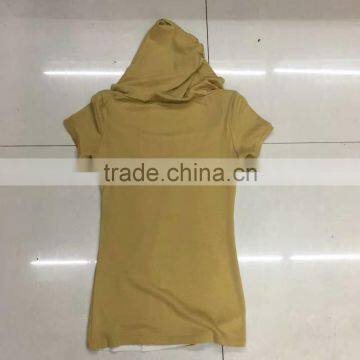 Factory Closeout Women Fashion Yellow Cute T-shirt With Hoodies photo-6
