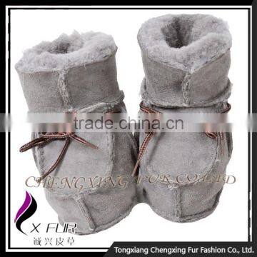 CX-SHOES-05C Soft Sole Sheep Fur And Leather Casual Baby Shoes photo-3