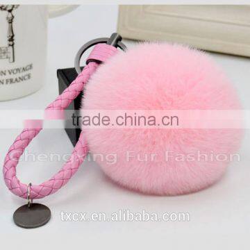 CX-R-24 Keychain Genuine Rex Rabbit Fur Mobile Phone Charm photo-4