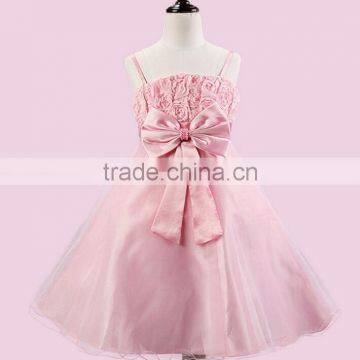 Wholesale Wedding Party Show Beautiful Braced Skirt Flower Girl Dress Summer Spaghetti Straps Party Kid Dress photo-2