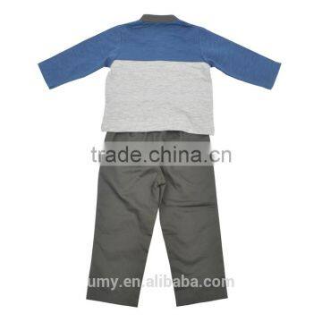 Baby Boy Contrast Color Plain Polo T-shirts Children Clothes Set photo-2