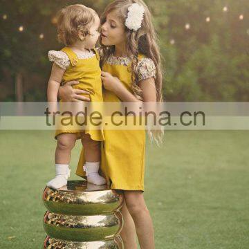 Wholesale Kid Clothes Knee Lenght Pinafore Dress Boutique Girl Clothing 2017 photo-2